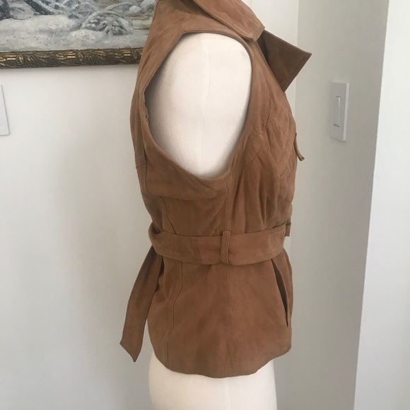 Elie Tahari Suede Leather Vest with Belt NWT - Picture 3 of 8